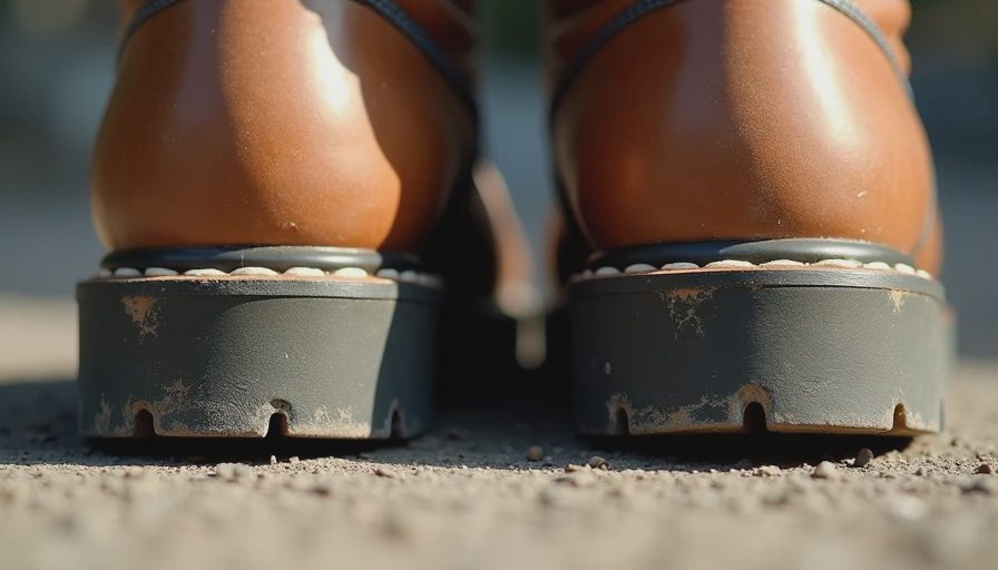 Close-up heel and sole wear comparison between budget and custom fire boots