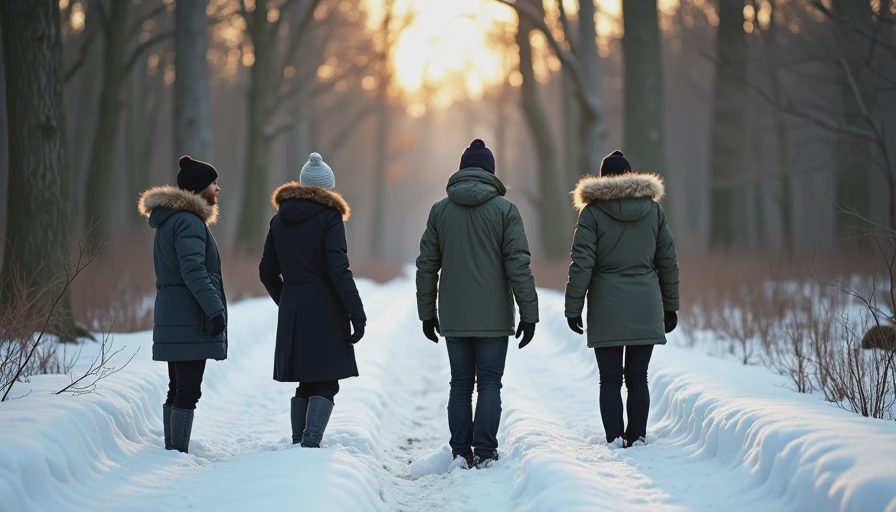 Progressive layering adjustment from cold morning to warm afternoon in shoulder season