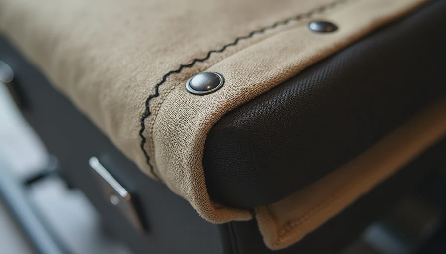 Detailed reinforced stitching on heavy canvas vehicle seat cover