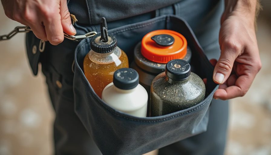 Organized cargo pocket contents for chainsaw work on fire line