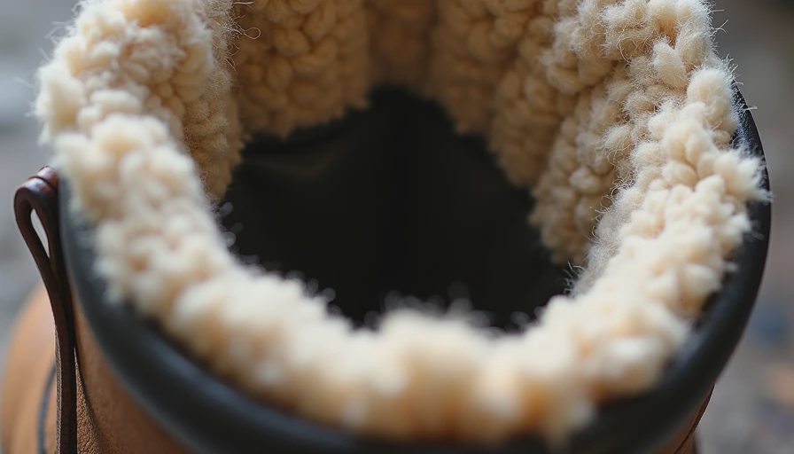 Interior view of quality winter work boot with wool liner and insulation