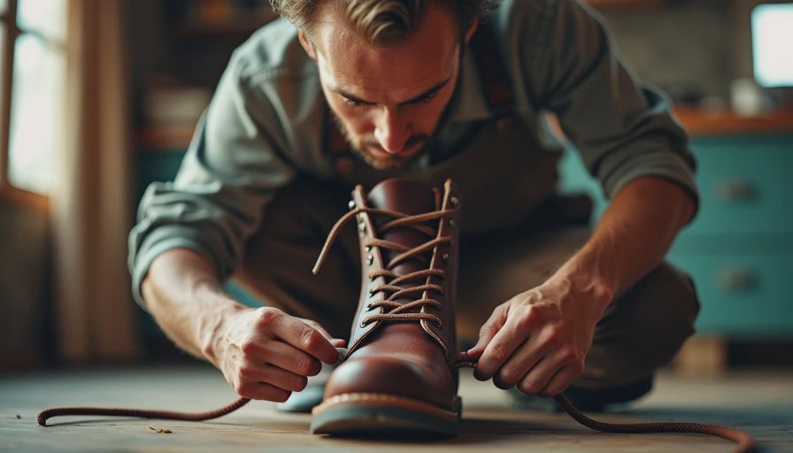 Visual context for wide work boots