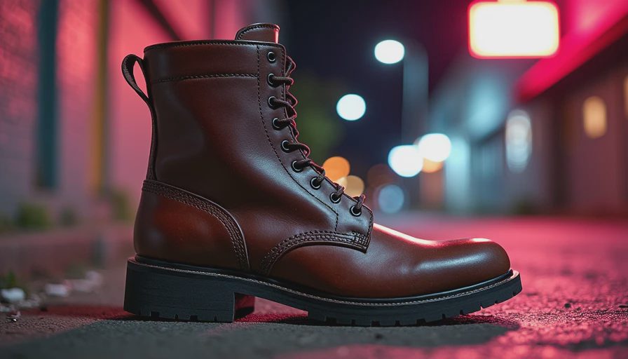 Visual context for wide toe work boots
